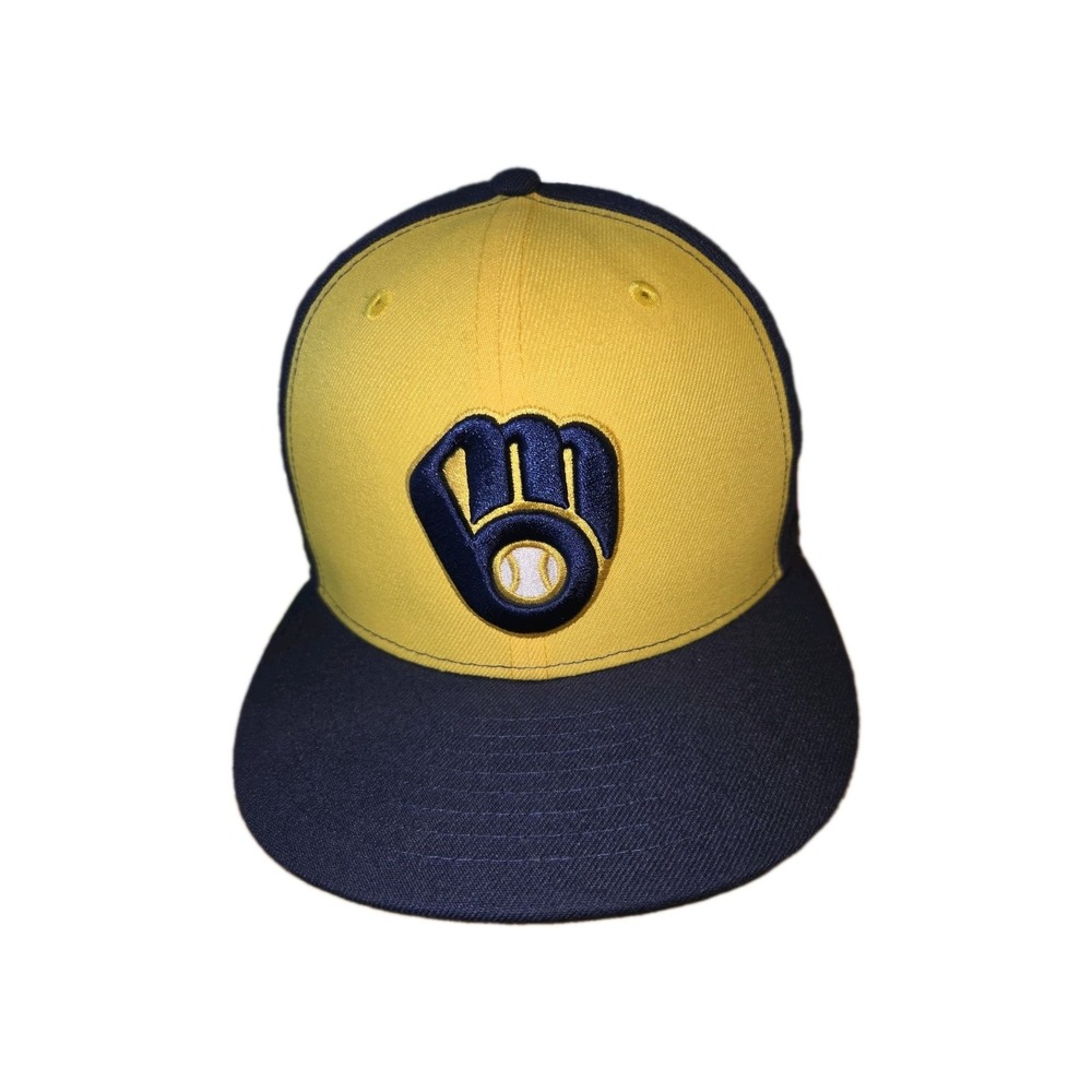 Milwaukee Brewers Alt Logo New Era 59FIFTY MLB 2 Tone Fitted Cap Hat 6 7/8